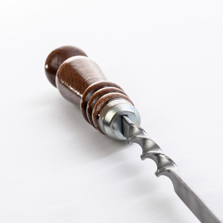 Шампур нержавеющий 670*12*3 мм с деревянной ручкой в Твери