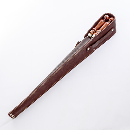 A set of skewers 670*12*3 mm in brown leather case в Твери