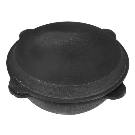 Cast iron cauldron 8 l flat bottom with a frying pan lid в Твери