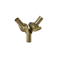 Tee brass 8 mm with taps